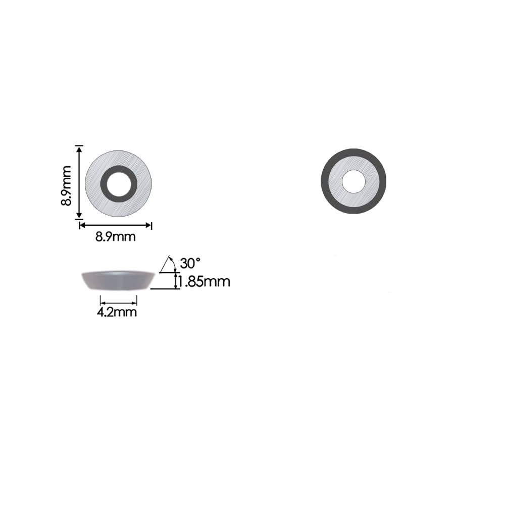 FOXBC 8.9mm(1/3 inch) Round Carbide Inserts Ci5 for Woodturning Tools, Indexable - 10 Pack