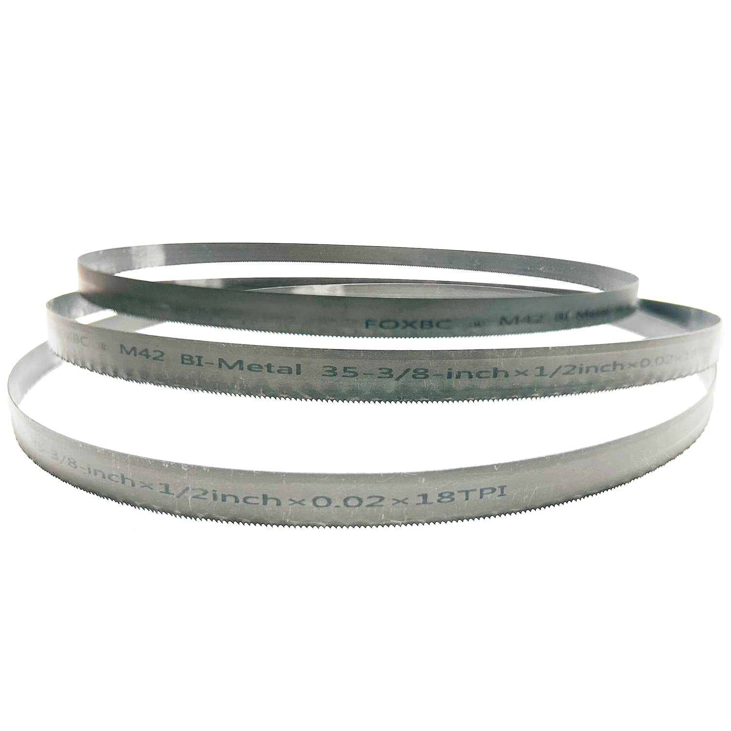 FOXBC 35-3/8 Inch Bandsaw Blade 8/10 TPI for Milwaukee 48-39-0609 Portable Band Saw Blade, 35-3/8" x 1/2" x .020" 8/10 TPI, 3-Pack