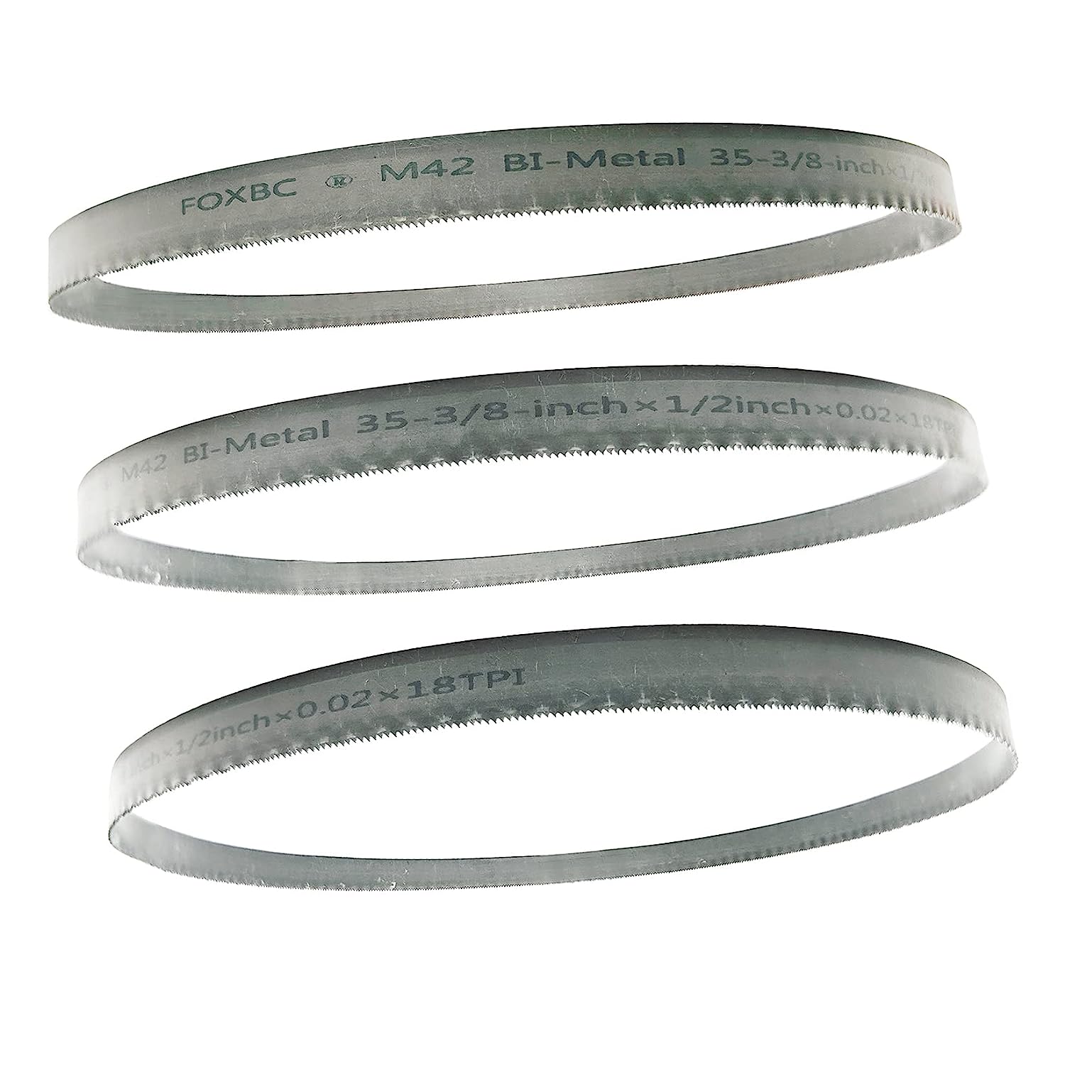 FOXBC 35-3/8 Inch Bandsaw Blade 8/10 TPI for Milwaukee 48-39-0609 Portable Band Saw Blade, 35-3/8" x 1/2" x .020" 8/10 TPI, 3-Pack