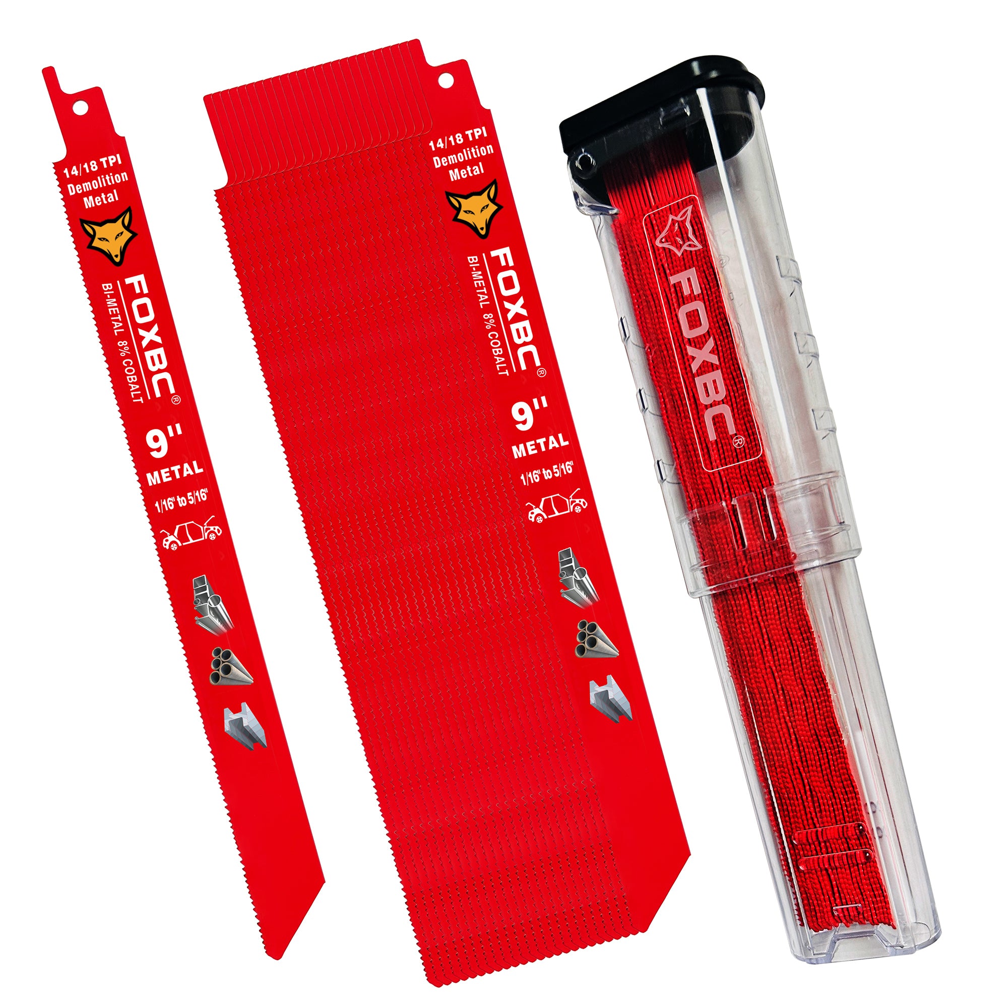 FOXBC 9 Inch 14/18 TPI Reciprocating Saw Blades Demolition