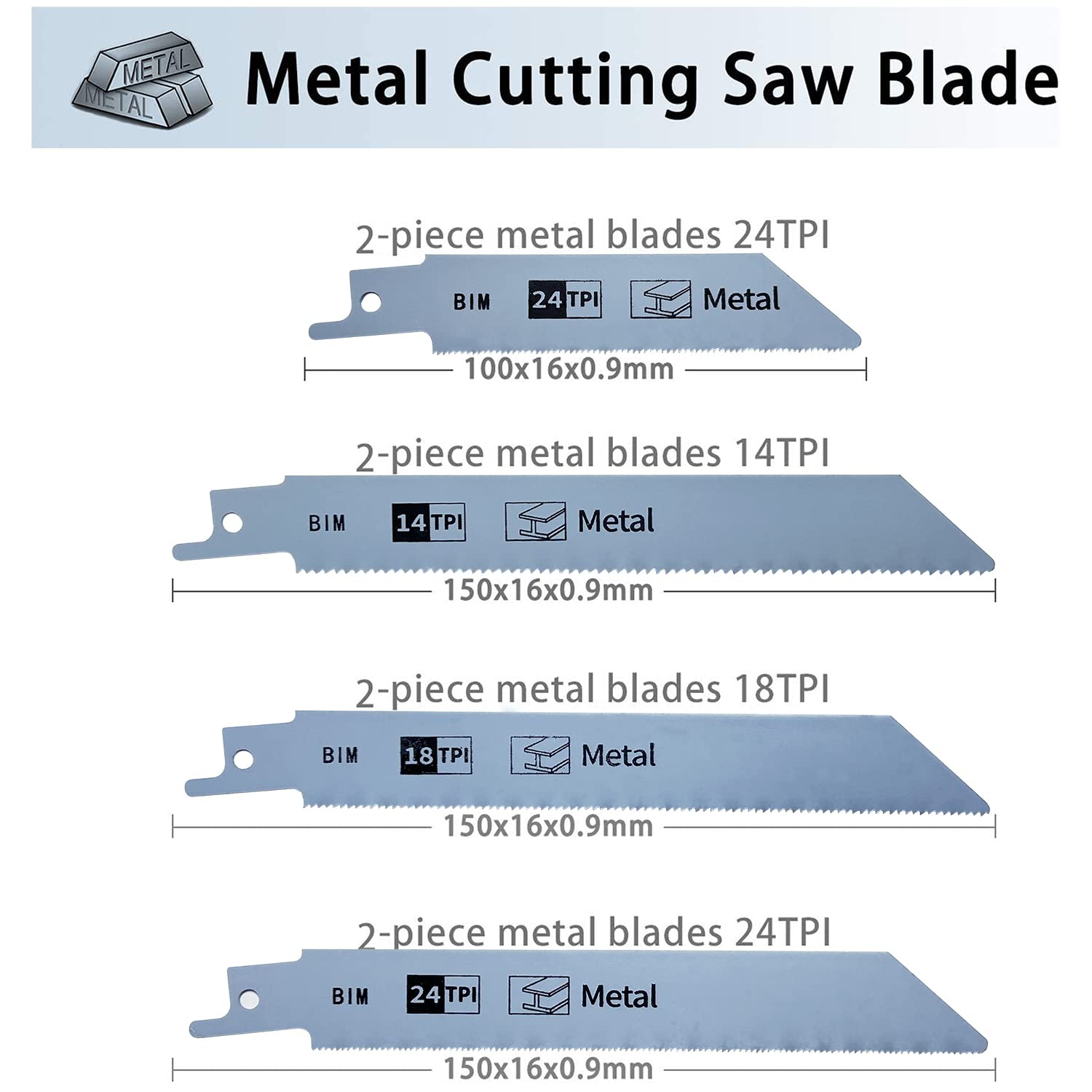 FOXBC Reciprocating Saw Blades Set for DEWALT, Milwaukee, Black+Decker, Ryobi, Makita, Bosch and Most Reciprocating Saw for Metal/Wood Cutting - 36 Pack