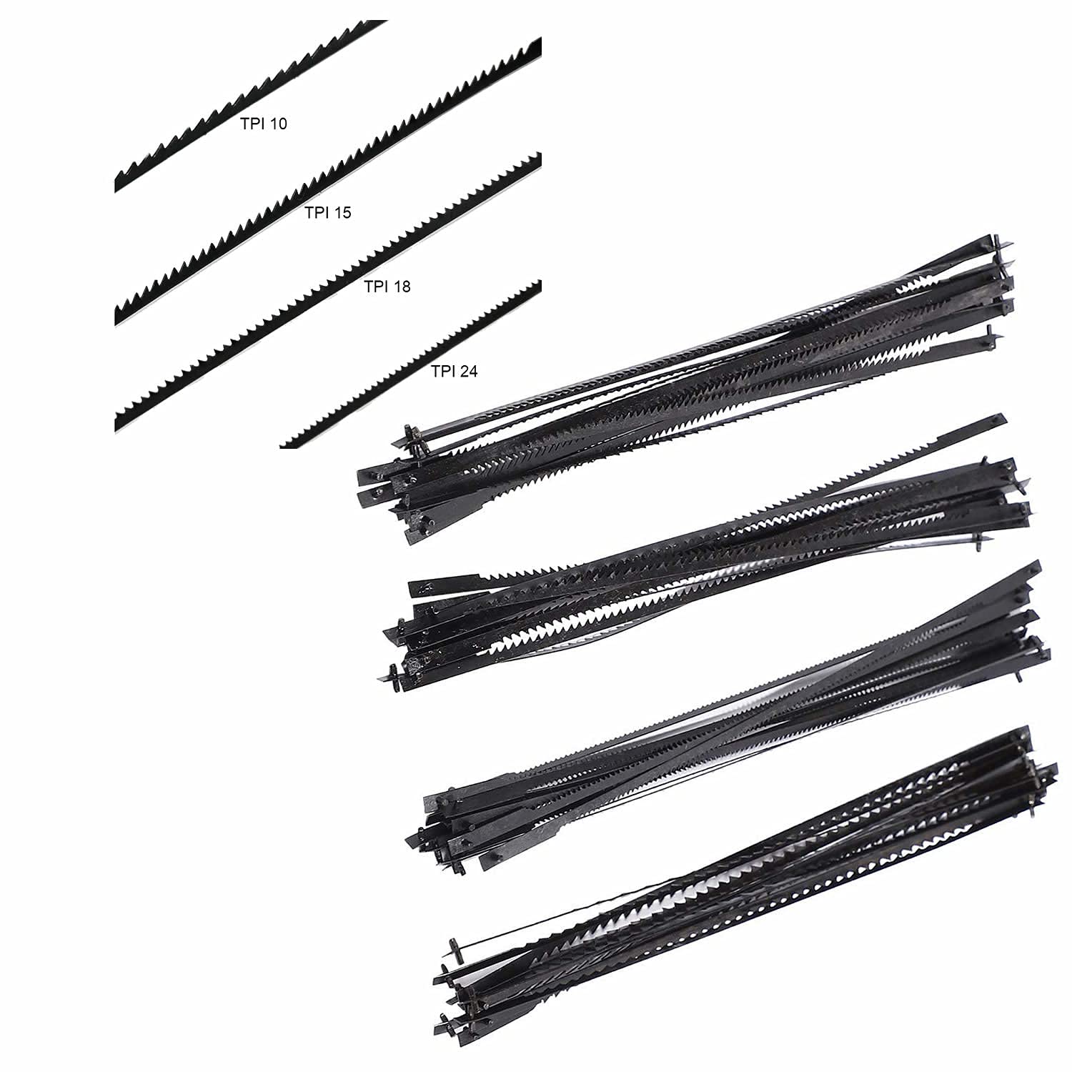 FOXBC 5-Inch Scroll Saw Blade Pin End for Wen, Dremel, Craftsman, Penn State, Delta, Ryobi and All 15in.and 16in.Scroll Saw - 48 Pack