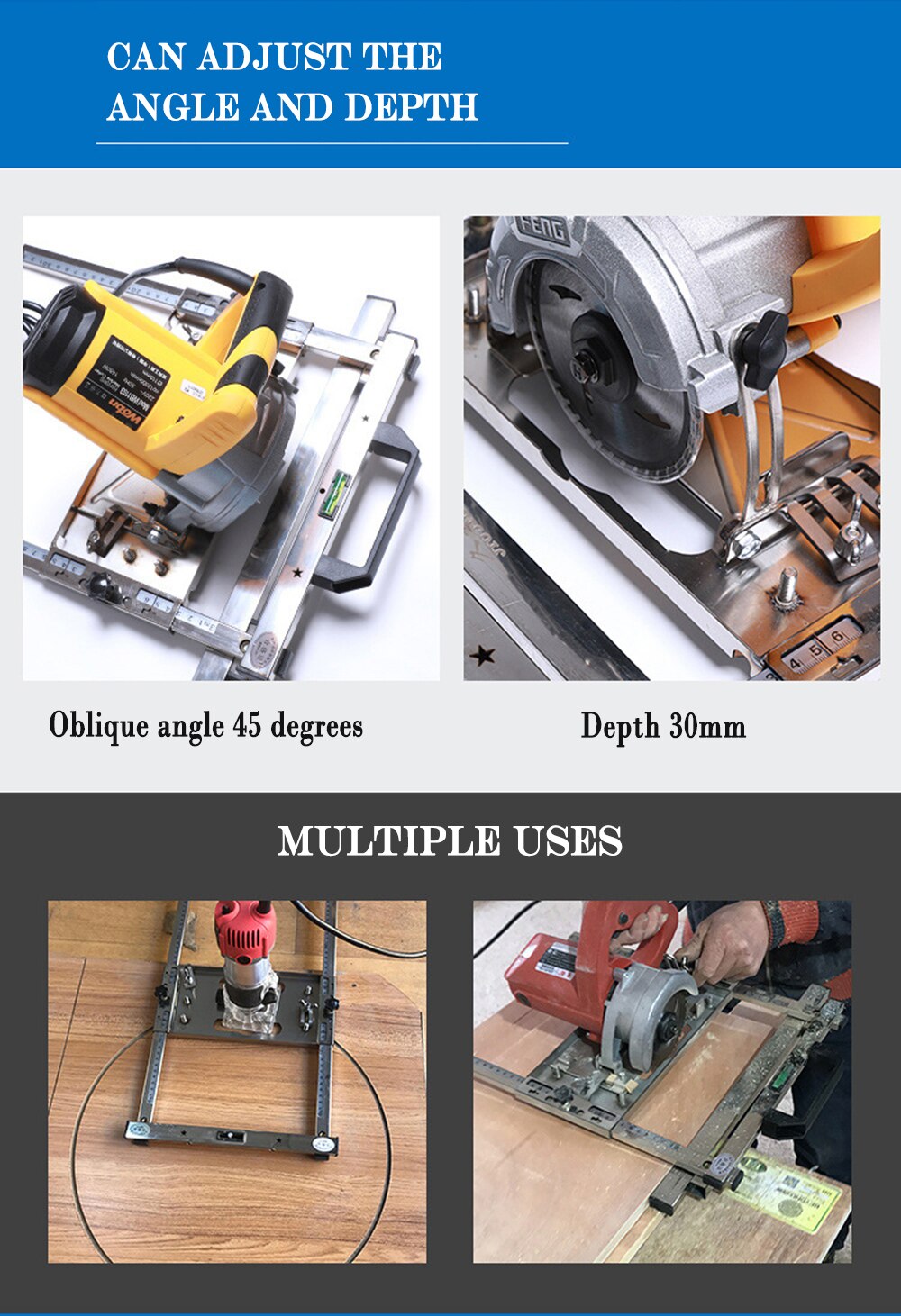 Electric Circular Saw Fixed Base Multifunctional Cutting Machine Woodworker Portable Quickly Positioning Cut Bottom Plate