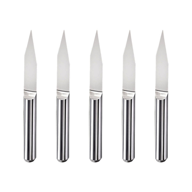 2pcs CNC 3.175 Bit Milling Cutter Handle Diameter 12-15mm Engraving Machine Head Fittings for Mahogany Acrylic Wood