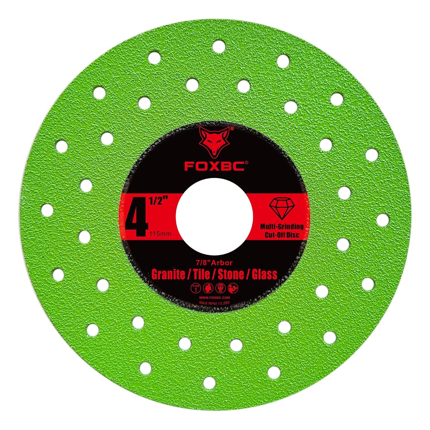 FOXBC 4-1/2 inch Tile Cutter Diamond Saw Blades for Angle Grinder, Multi-Purpose Cut-Off & Grinding Disc for Porcelain, Glass, Ceramic, Marble, Stone, 7/8" Arbor - 3 Pack