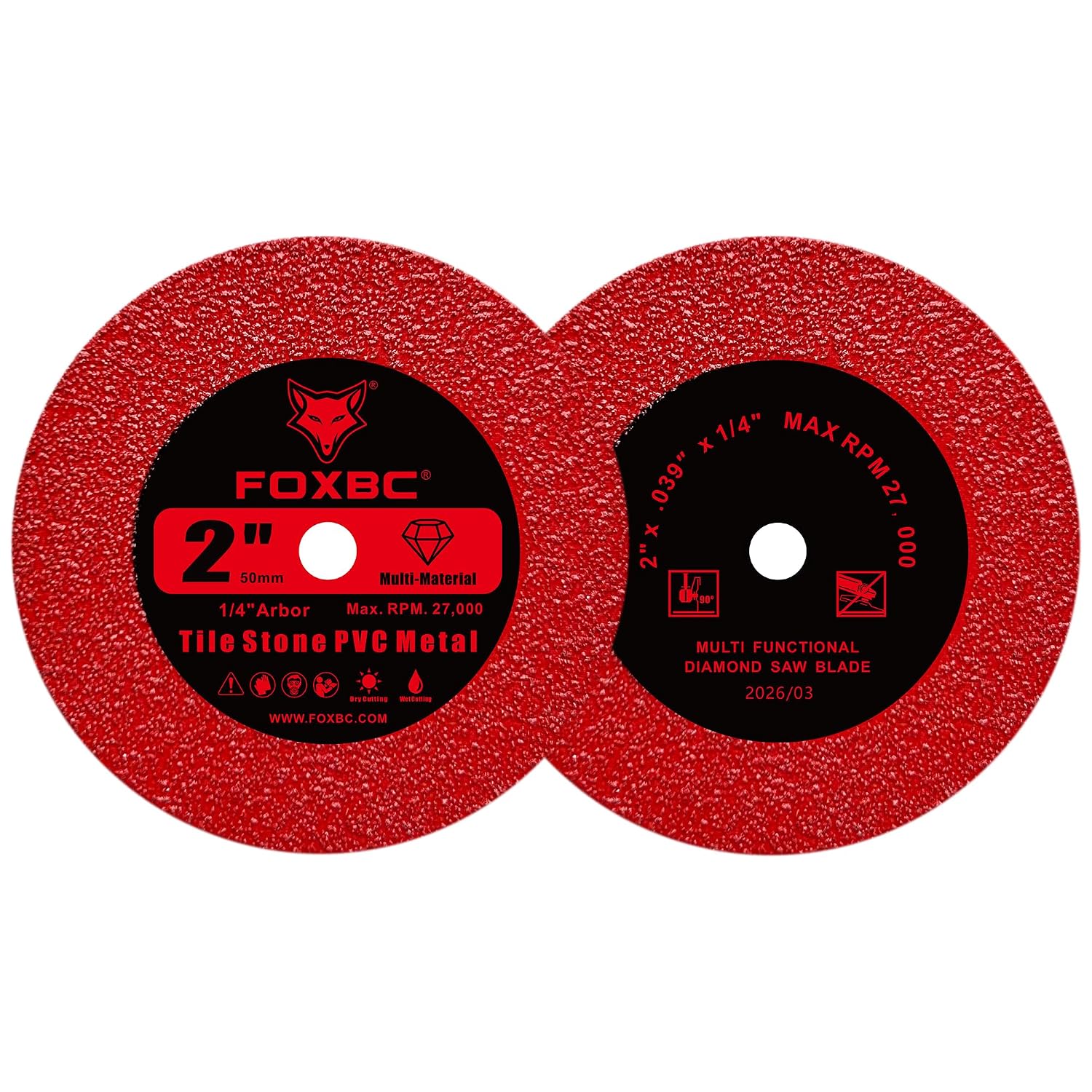 FOXBC 2 Inch Diamond Blades Tile Glass Multi-Material Cut Wheels - 10 Pack