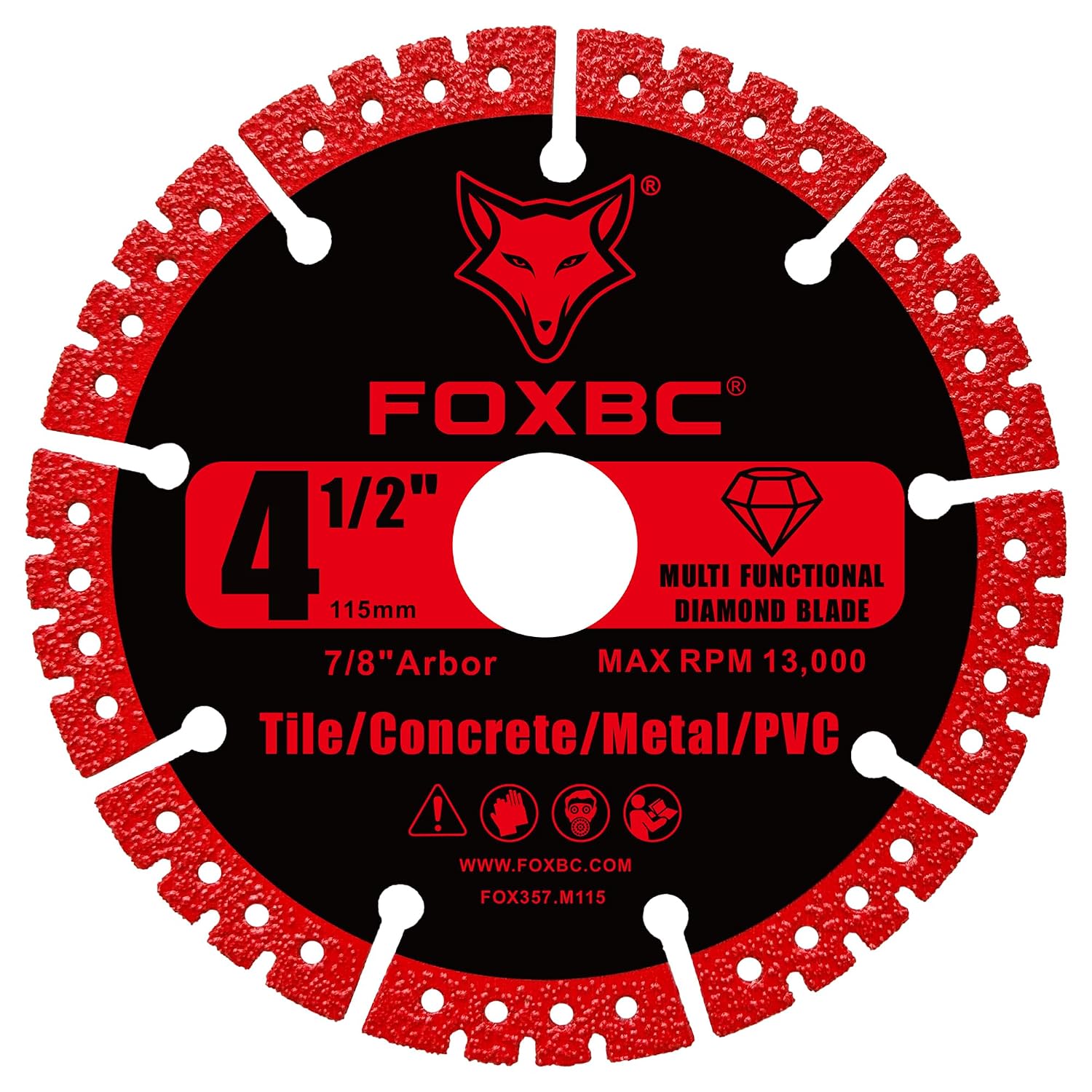 FOXBC 4-1/2 inch Diamond Blades, Multi-Purpose Metal Cutting Wheel - 3 Pack